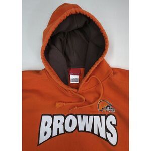 Vintage Y2K Reebok NFL Cleveland Browns Hoodie Mens‎ 2XL Thick Heavy